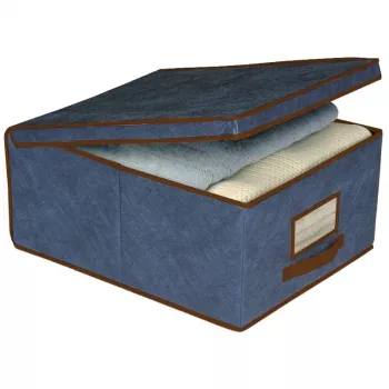 ORDINETT textil tárolódoboz 48x36x19 cm kék