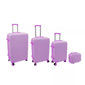 ORDINETT 4 részes keményhéjas bőröndszett 98L/60L/43L/15L rózsaszín