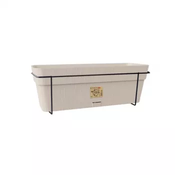 STEFANPLAST erkélykészlet automatikus öntözőrendszerrel és fémtartóval, 50x18x17 cm, fehér