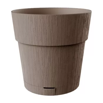 STEFANPLAST Ethica kerek virágcserép alátéttel, barna, 40x39 cm, 25 L
