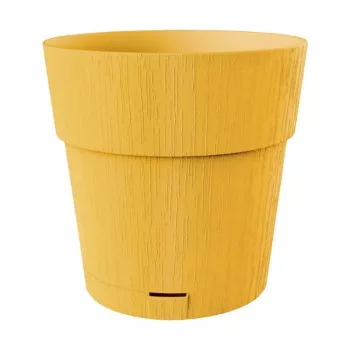 STEFANPLAST Ethica virágcserép alátéttel, Ø40x39 cm, mustársárga
