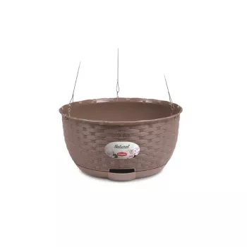 STEFANPLAST Natural függő virágcserép, Ø30x14,5 cm, barna