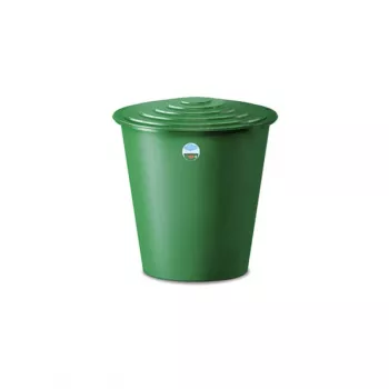 STEFANPLAST esővízhordó 210L fedéllel és csappal Ø76,5x84cm zöld