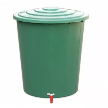 STEFANPLAST esővízgyűjtő hordó 310L fedéllel és csappal, zöld, Ø80x97cm