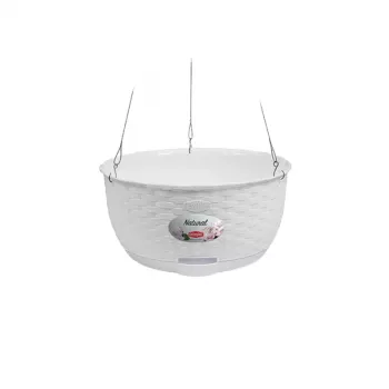 STEFANPLAST Natural függő virágcserép Ø30x14,5cm fehér