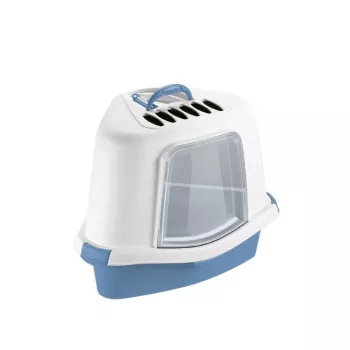 STEFANPLAST Sprint Corner Plus macskaalom-tál 56x40x40cm kék/fehér
