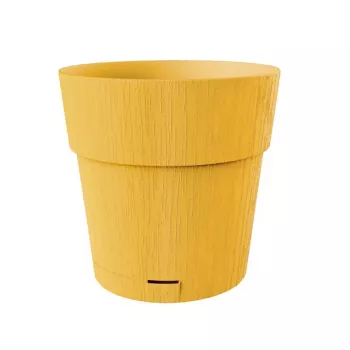 STEFANPLAST Ethica kerek virágcserép alátéttel, 25 cm, mustársárga