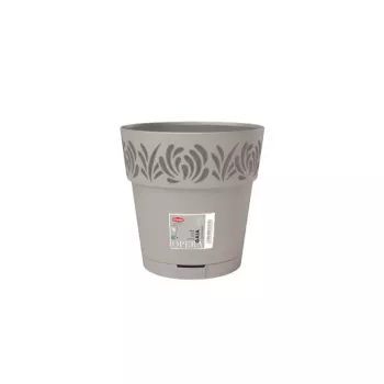 STEFANPLAST Gaia virágcserép alátéttel Ø20x19cm világosszürke