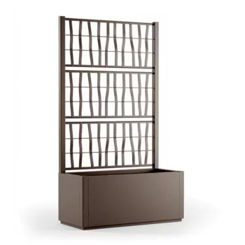 STEFANPLAST Ethica virágláda kúszónövény-ráccsal 80x36x140 cm barna