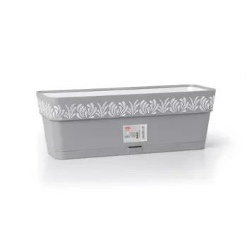STEFANPLAST Gaia virágláda alátéttel 50x18x17 cm szürke