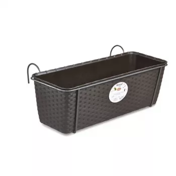 STEFANPLAST erkély virágláda fémtartóval barna 50x18x16 cm