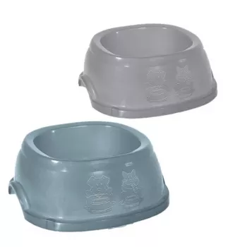STEFANPLAST Break 5 takarmány- és vizes tál 3 L szürke/kék 33x33x13 cm