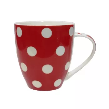 ASI COLLECTION Dots bögre 513 ml piros fehér pöttyökkel