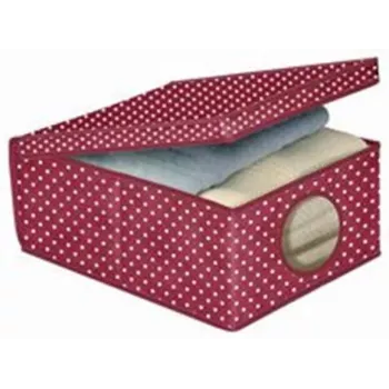 ORDINETT textil tárolódoboz 48x36x19 cm bordó