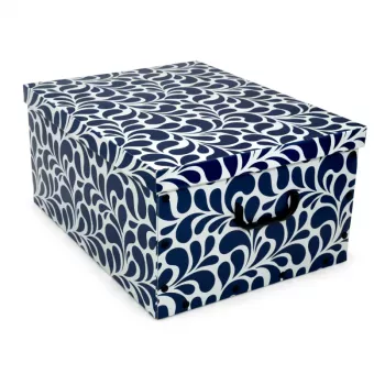 ORDINETT kartondoboz 49x39x25cm Big Box Goccia vegyes, kék/világosszürke/bordó