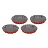 GUARDINI tortaforma készlet 4 db Rossana Ø12x1,9 cm tapadásmentes acél antracit
