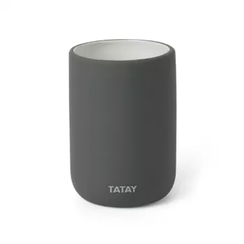 TATAY Tube fogkefetartó, kerámia, antracitszürke, 4 fogkefe kapacitás