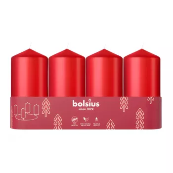 BOLSIUS hengergyertya 4 darab Ø100x48 mm piros