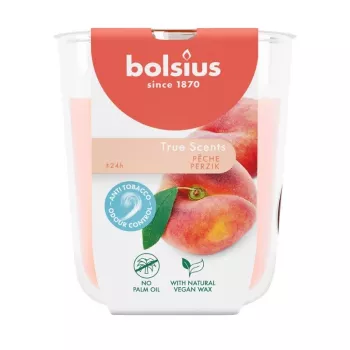 Bolsius True Scents illatos gyertya üvegben, barack, Ø80x73 mm
