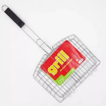 ASI COLLECTION grillrács 30,5x23,5x5,5cm krómozott acél téglalap alakú BBQ-grillrács