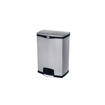 Rubbermaid Slim Jim 90L rozsdamentes acél pedálos kuka, ezüst/fekete, elülső pedállal 1901999