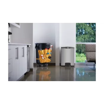 Rubbermaid Slim Jim 90L rozsdamentes acél pedálos kuka, ezüst/fekete, elülső pedállal 1901999