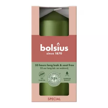 Bolsius hengergyertya Ø120x58 mm, Metallic Green