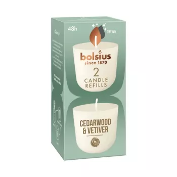 BOLSIUS Clean Light utántölthető gyertyák 2 db cédrusfa & vetiver