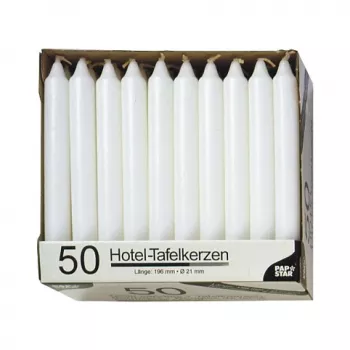 PAPSTAR gyertya fehér 196 mm magasság 22 mm átmérő, 100 darab, paraffin, 7 h égési idő
