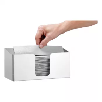 Bartscher ILZF20 Paper Towel Dispenser, Silver, Brushed Chrome-Nickel Steel, Wall-Mounted, Lockable 850057