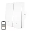 MOES ZS-B-EU2 ZigBee 2 csatornás világításkapcsoló, nullavezeték nélkül, fehér