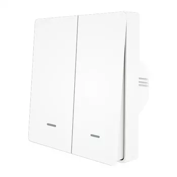 MOES ZS-B-EU2 ZigBee 2 csatornás világításkapcsoló, nullavezeték nélkül, fehér