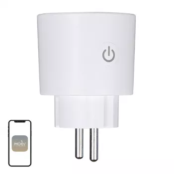 MOES MWP-EU16M-WH-MS okos dugó energiaméréssel, 16A, Wi-Fi, fehér