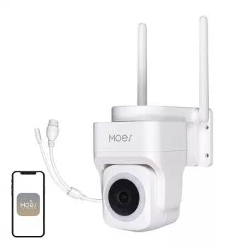 MOES WCM-B66 3MP kültéri WLAN IP-kamera AI-személyfelismeréssel, teljes színes éjjellátás, forgatás/döntés, kétirányú hang, IP66 időjárásálló