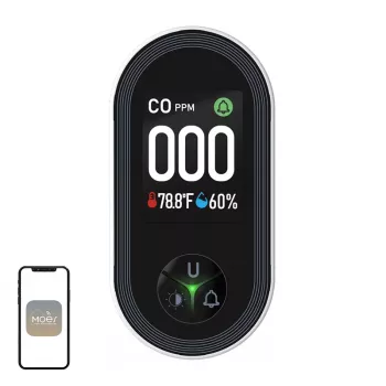 MOES S02-CO szén-monoxid-érzékelő, Zigbee 3.0, LCD-kijelző, 85dB riasztás