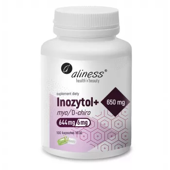 Aliness Inositol Myo/D-Chiro 650 mg + B6, 100 VEGE-kapszula