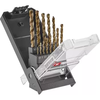 Einhell 249013 HSS-Co fém spirálfúró-készlet, 13 részes, 1,5-6,5 mm, kobaltötvözet, DIN 338, csúcsélezés