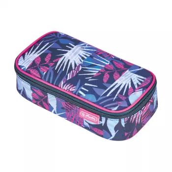 herlitz be.bag beatBox Indigo Flowers tolltartó, poliészter, XXL cipzár főrekesz, 1 darab 400197550