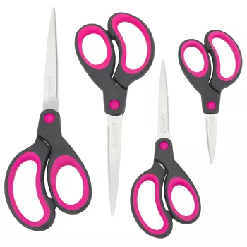 Rapesco Soft Grip Scissors Set, 4 Pieces (1575)