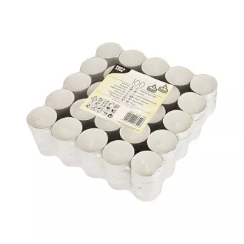 PAPSTAR Tealights, White, 100 Pieces (13302)