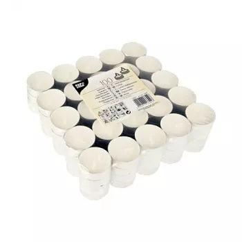 PAPSTAR Tealights, White, 100 Pieces (13302)