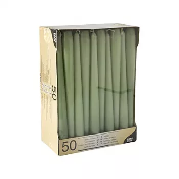 PAPSTAR oszlopgyertyák 22 x 250 mm, jade zöld, 50 darabos csomag (88341)