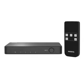 MARMITEK Connect 740 4 portos HDMI 2.0 switch távirányítóval, 4K@60Hz, HDR, HDCP 2.2, fémház