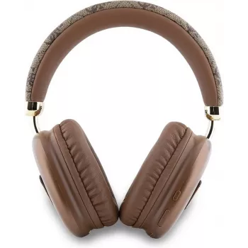 GUESS Bluetooth 5.3 fejhallgató 4G Triangle logóval, barna
