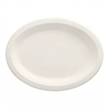 PAPSTAR pure ovális cukornád tányér 260 x 200 mm, 50 db, komposztálható, mikrohullámú sütőben használható 89741