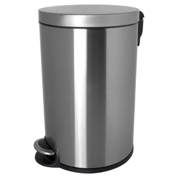 HELIT Classic pedálos szemetes 20 L rozsdamentes acél ezüst Anti-Fingerprint kerek, kivehető belső vödörrel H2403600