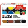 Marabu BASIC akrilfesték-készlet, 12 x 18 ml, magas pigmentáltság, nagyon magas fényállóság 1210000000214