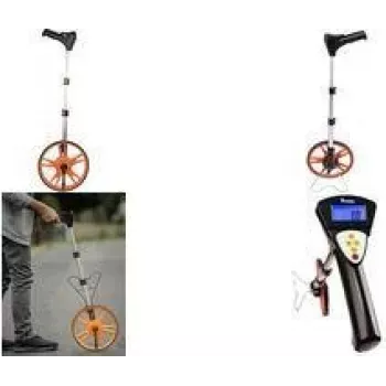 Bradas digitális mérőkerék teleszkópos nyéllel és hordtáskával, 318 mm kerék, háttérvilágított LCD, DIY-MW10-D/CB