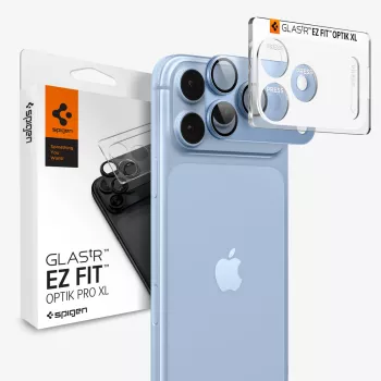 Spigen Optik Pro XL GLAS.TR EZ Fit edzettüveg kamerlencse-védő iPhone 18 Pro készülékhez - világoskék