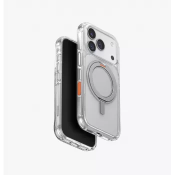 UNIQ Swivix tok iPhone 17 Pro készülékhez, 360°-ban forgatható kitámasztóval, átlátszó